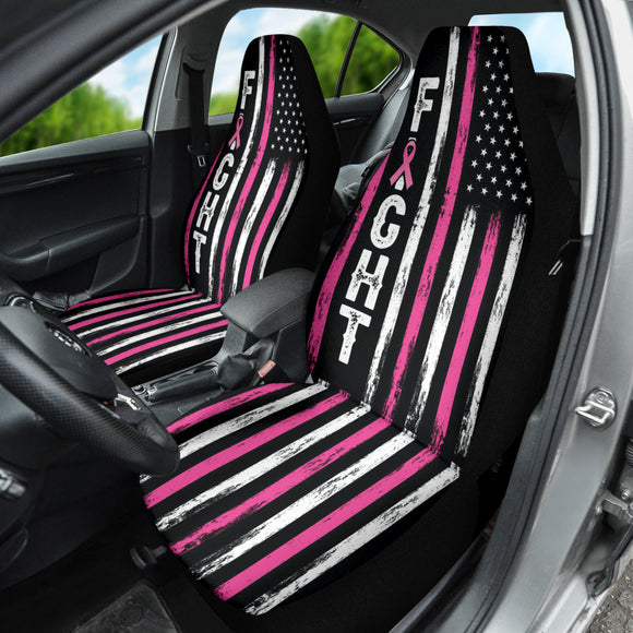 Breast Cancer American Flag Car Seat Covers 210202