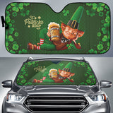 Leprechaun Drinks Beer Patrick's Day Car Auto Sun Shades 212501