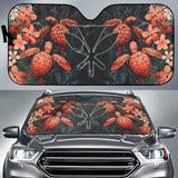 Amazing Kanaka Maoli Hawaiian Sea Turtle Tropical Hibiscus And Plumeria Flower Car Auto Sun Shades 212901