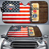 Coors Banquet Car Auto Sun Shades American Flag Beer Lover 213001