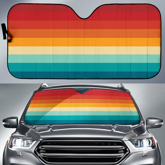 Retro Colorful Rainbow Car Auto Sun Shades 210202