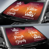Proverbs 31 Woman Car Auto Sun Shades Orange Flame White 210402