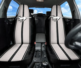 White Gray Ford Mustang Fastback Muscle Car Seat Covers 210402