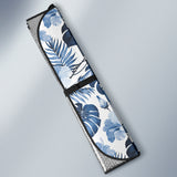 White And Blue Hibiscus Tropical Hawaiian Flower Pattern Car Auto Sun Shades 212501