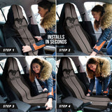 White Gray Ford Mustang Fastback Muscle Car Seat Covers 210101