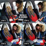 Russian Flag Furry Bear Animal Car Seat Covers 212801
