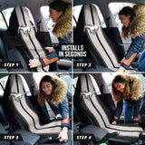 White Gray Ford Mustang Fastback Muscle Car Seat Covers 210402