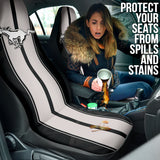 White Gray Ford Mustang Fastback Muscle Car Seat Covers 210402