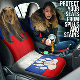 Russian Flag Furry Bear Animal Car Seat Covers 212801