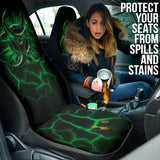 Biohazard Green Neon Crack Car Seat Covers 212101