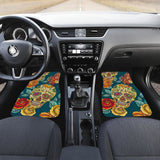 2 Pcs - Day Of The Dead Sugar Skulls Car Mats 101819 - YourCarButBetter