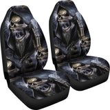 2 Pcs Gothic Grim Reaper Skull Car Seat Covers 101819 - YourCarButBetter