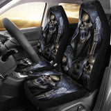 2 Pcs Gothic Grim Reaper Skull Car Seat Covers 101819 - YourCarButBetter