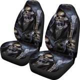 2 Pcs Gothic Grim Reaper Skull Car Seat Covers 101819 - YourCarButBetter