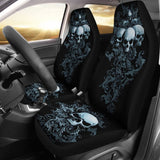 2 Pcs Gothic Grim Reaper Skull Girl Car Seat Covers 101819 - YourCarButBetter