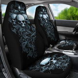 2 Pcs Gothic Grim Reaper Skull Girl Car Seat Covers 101819 - YourCarButBetter