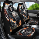 2 Pcs Grim Reaper Skull Girl Car Seat Covers 101819 - YourCarButBetter