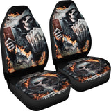 2 Pcs Grim Reaper Skull Girl Car Seat Covers 101819 - YourCarButBetter