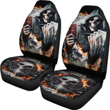 2 Pcs Grim Reaper Skull Girl Car Seat Covers 101819 - YourCarButBetter