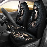 2 Pcs Grim Reaper Skull Girl Car Seat Covers 101819 - YourCarButBetter