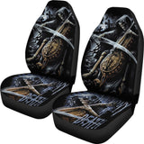 2 Pcs Grim Reaper Skull Girl Car Seat Covers 101819 - YourCarButBetter