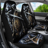 2 Pcs Grim Reaper Skull Girl Car Seat Covers 101819 - YourCarButBetter