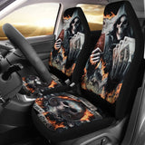 2 Pcs Grim Reaper Skull Girl Car Seat Covers 101819 - YourCarButBetter