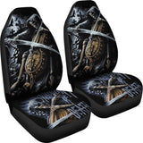 2 Pcs Grim Reaper Skull Girl Car Seat Covers 101819 - YourCarButBetter