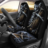 2 Pcs Grim Reaper Skull Girl Car Seat Covers 101819 - YourCarButBetter