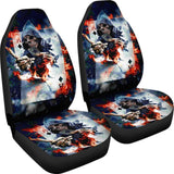 2 Pcs Skull Car Seat Cover Grim Reaper 101819 - YourCarButBetter