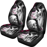 2 Pcs Skull Girl Kiss Grim Reaper Car Seat Covers 101819 - YourCarButBetter