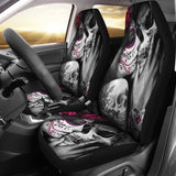 2 Pcs Skull Girl Kiss Grim Reaper Car Seat Covers 101819 - YourCarButBetter
