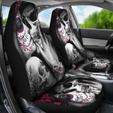 2 Pcs Skull Girl Kiss Grim Reaper Car Seat Covers 101819 - YourCarButBetter