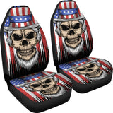 2 Pcs - Skull Gothic Horror Grim Reaper Skull Car Seat Covers 101819 - YourCarButBetter
