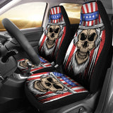 2 Pcs - Skull Gothic Horror Grim Reaper Skull Car Seat Covers 101819 - YourCarButBetter