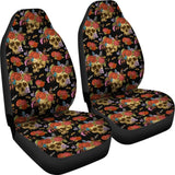 2 Pcs - Skull Gothic Horror Grim Reaper Skull Car Seat Covers 101819 - YourCarButBetter