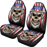 2 Pcs - Skull Gothic Horror Grim Reaper Skull Car Seat Covers 101819 - YourCarButBetter