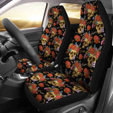 2 Pcs - Skull Gothic Horror Grim Reaper Skull Car Seat Covers 101819 - YourCarButBetter