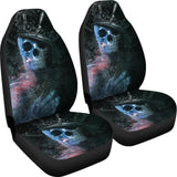 2 Pcs - Skull Gothic Horror Grim Reaper Halloween Skull Car Seat Covers 101819 - YourCarButBetter