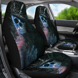 2 Pcs - Skull Gothic Horror Grim Reaper Halloween Skull Car Seat Covers 101819 - YourCarButBetter