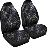 2 Pcs Sugar Skull Horse Car Seat Covers 101819 - YourCarButBetter