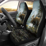 2Pcs Car Seat Covers - Moose Hunting 205017 - YourCarButBetter
