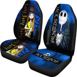 2Pcs Jack Skellington & Sally Car Seat Cover 094209 - YourCarButBetter