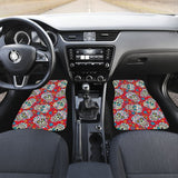 4 Pcs Sugar Skull Car Mats 101819 - YourCarButBetter
