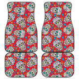 4 Pcs Sugar Skull Car Mats 101819 - YourCarButBetter