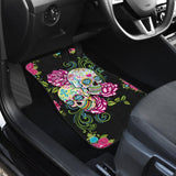 4 Pcs Sugar Skull Car Mats - Day Of The Dead Car Mats 101819 - YourCarButBetter