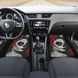 4 Pcs Sugar Skull Girl Car Mat 101819 - YourCarButBetter
