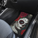 4 Pcs Sugar Skull Girl Car Mat 101819 - YourCarButBetter