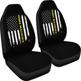 911 Dispatchers The Calm Voice In The Dark Thin Yellow Line Car Seat Covers 213003 - YourCarButBetter