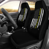911 Dispatchers The Calm Voice In The Dark Thin Yellow Line Car Seat Covers 213003 - YourCarButBetter